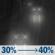 Tonight: A chance of rain between 11pm and 4am. Mostly cloudy, with a low around 43. South southwest wind 5 to 13 mph, with gusts as high as 20 mph. Chance of precipitation is 40%. Tonight: Chance Light Rain